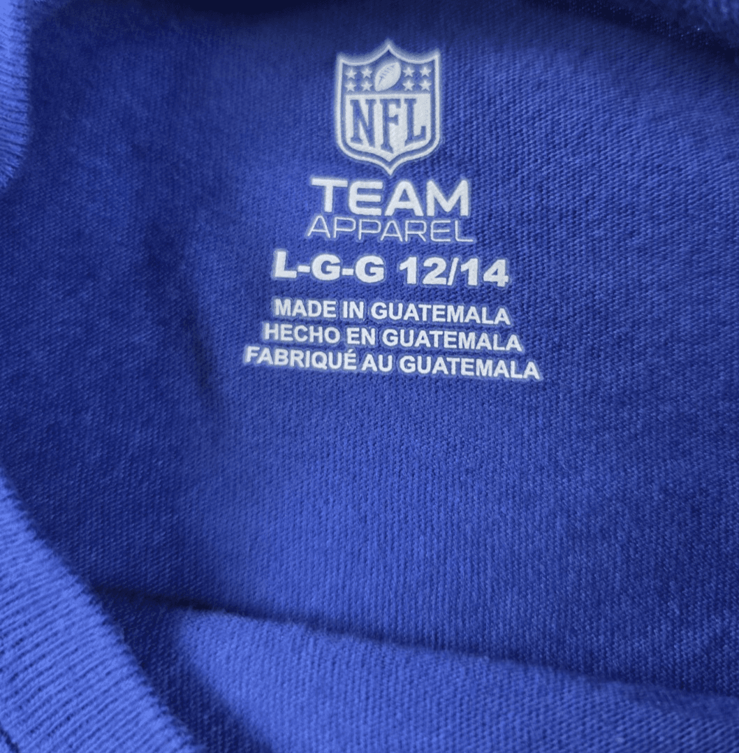 Team Apparel New York Giants Youth Large 12/14 Blue Long Sleeve T Shirt - Thumbnail 4