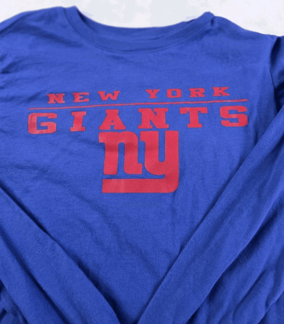 Team Apparel New York Giants Youth Large 12/14 Blue Long Sleeve T Shirt - Thumbnail 2