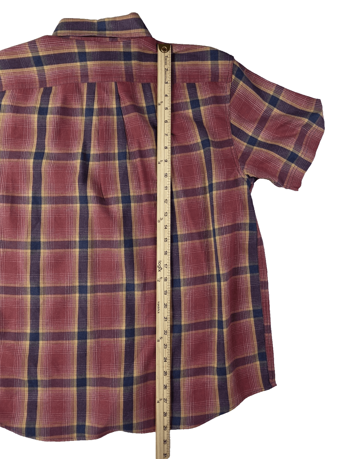 SOLARIS Men's Large Red Buffalo Check Long Sleeve Button Up Shirt - Thumbnail 7