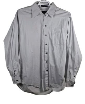 Claiborne Men's Gray 17.5/36-37 Long Sleeve Button Up Shirt - Image 1