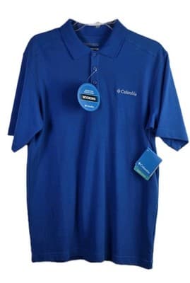 Columbia Men's Small Blue Omni-Wick Short Sleeve Polo Shirt NWT - Image 1