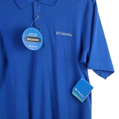 Columbia Men's Small Blue Omni-Wick Short Sleeve Polo Shirt NWT - Thumbnail 3
