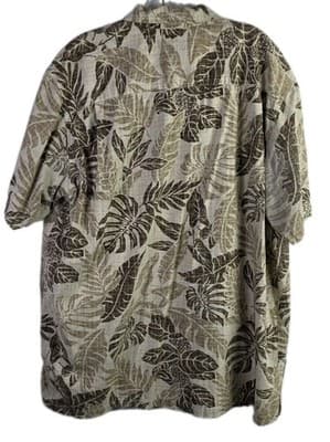 Columbia Men's XL Beige Hawaiian Short Sleeve Cotton Blend Button-Down Shirt - Thumbnail 9
