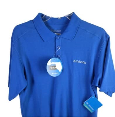 Columbia Men's Small Blue Omni-Wick Short Sleeve Polo Shirt NWT - Thumbnail 2
