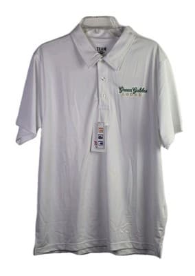 NWT Green Gables Lodge Men's Large White Short Sleeve Polo Golf Shirt - Thumbnail 2