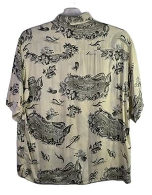 Caribbean Shirt Mens Medium Short Sleeve Casual Hawaiian Tropical Linen - Thumbnail 8