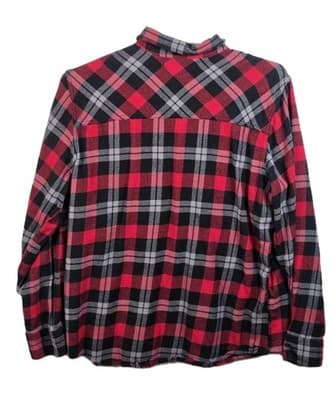 Ocean Pacific Men's XL Red Flannel Plaid Long Sleeve Button Down - Thumbnail 6