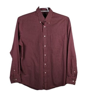Croft & Barrow Men's 16 34/35 Easy Care Red Checkered Long Sleeve Button Up - Image 1
