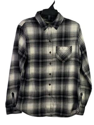 Northeast Outfitters Women's Small Gray & Black Flannel Long Sleeve Button Down - Image 1
