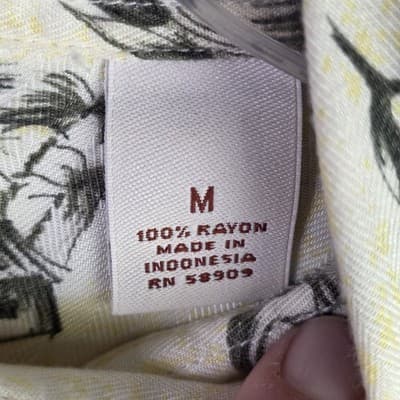 Caribbean Shirt Mens Medium Short Sleeve Casual Hawaiian Tropical Linen - Thumbnail 5