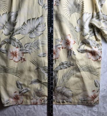 Caribbean Joe Men's Large Silk Blend Hawai Tropical Short Sleeve Shirt - Thumbnail 11