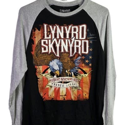 Lynard Skynard Medium Gray & Black "Support Southern Rock"T-Shirt - Thumbnail 2