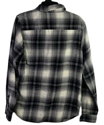 Northeast Outfitters Women's Small Gray & Black Flannel Long Sleeve Button Down - Thumbnail 7