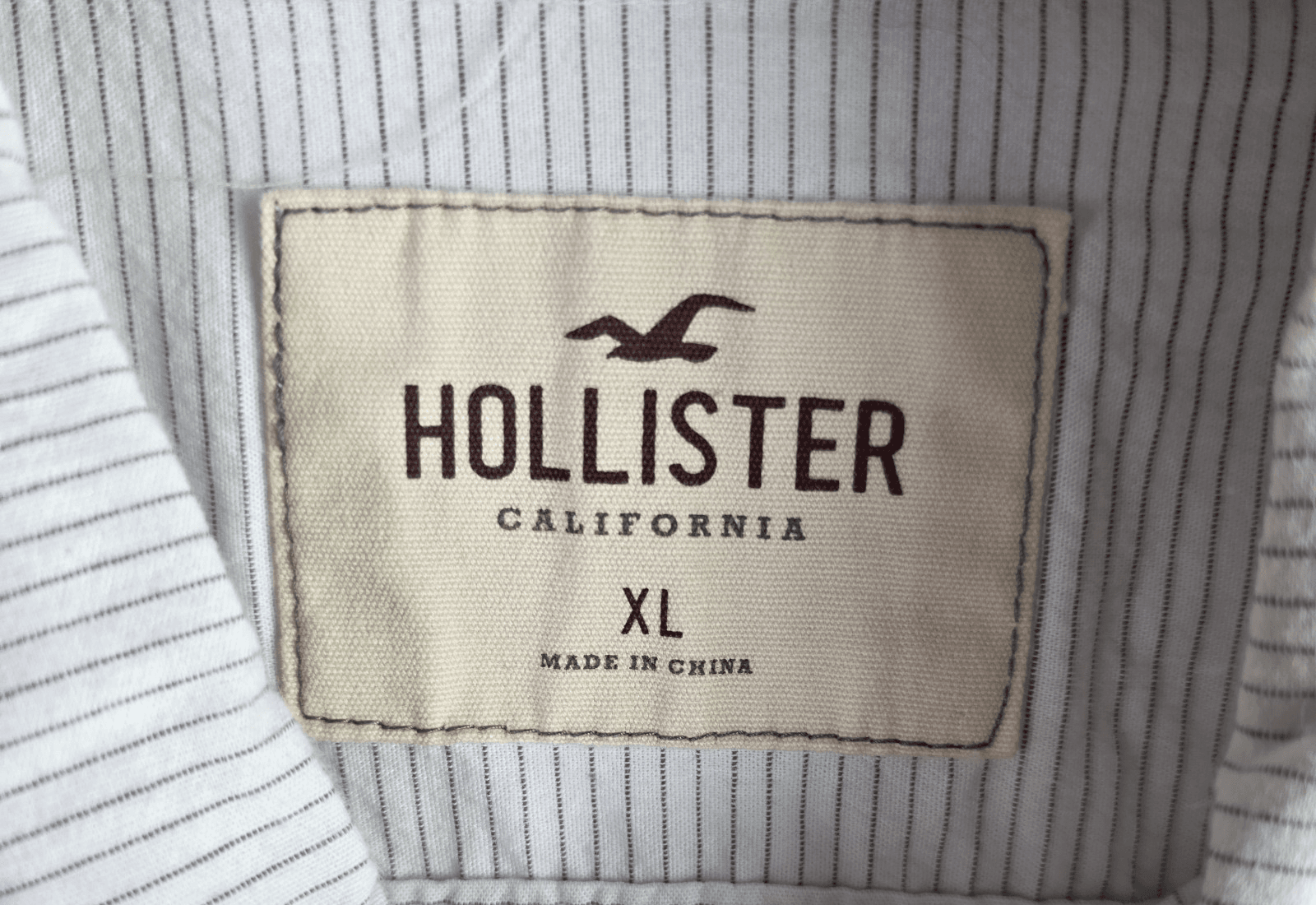 Hollister Shirt Mens Large Blue White Stripe Button Down Long Sleeve Cotton - Thumbnail 4