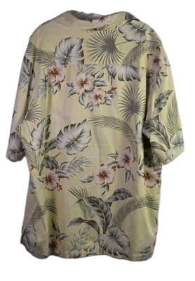 Caribbean Joe Men's Large Silk Blend Hawai Tropical Short Sleeve Shirt - Thumbnail 8
