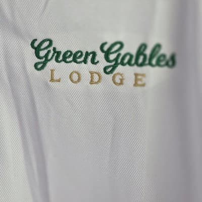 NWT Green Gables Lodge Men's Large White Short Sleeve Polo Golf Shirt - Thumbnail 3