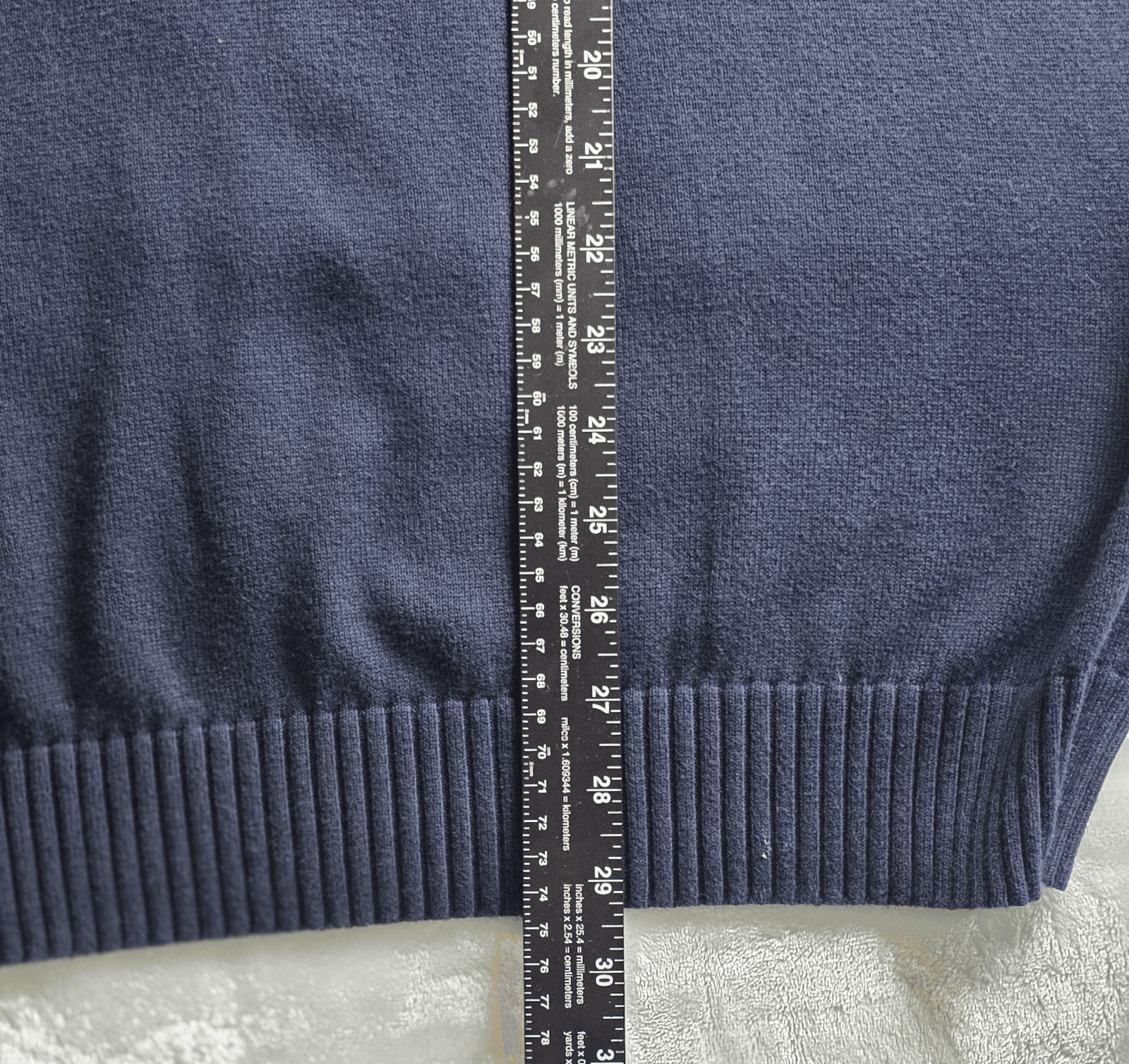 Nautica Men's Large Navy Blue Large 1/4 Zip High Neck Long Sleeve Sweater - Thumbnail 6