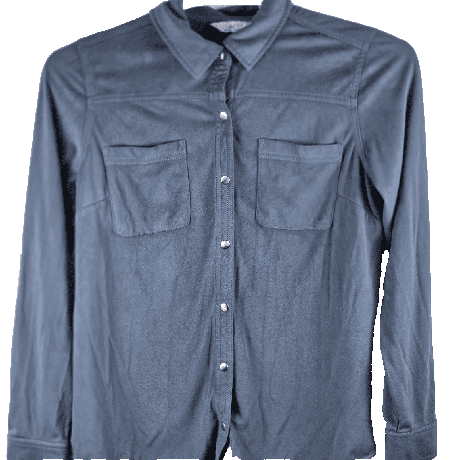 Denim & Co. Women's Small Teal Button Down Shirt - Thumbnail 3