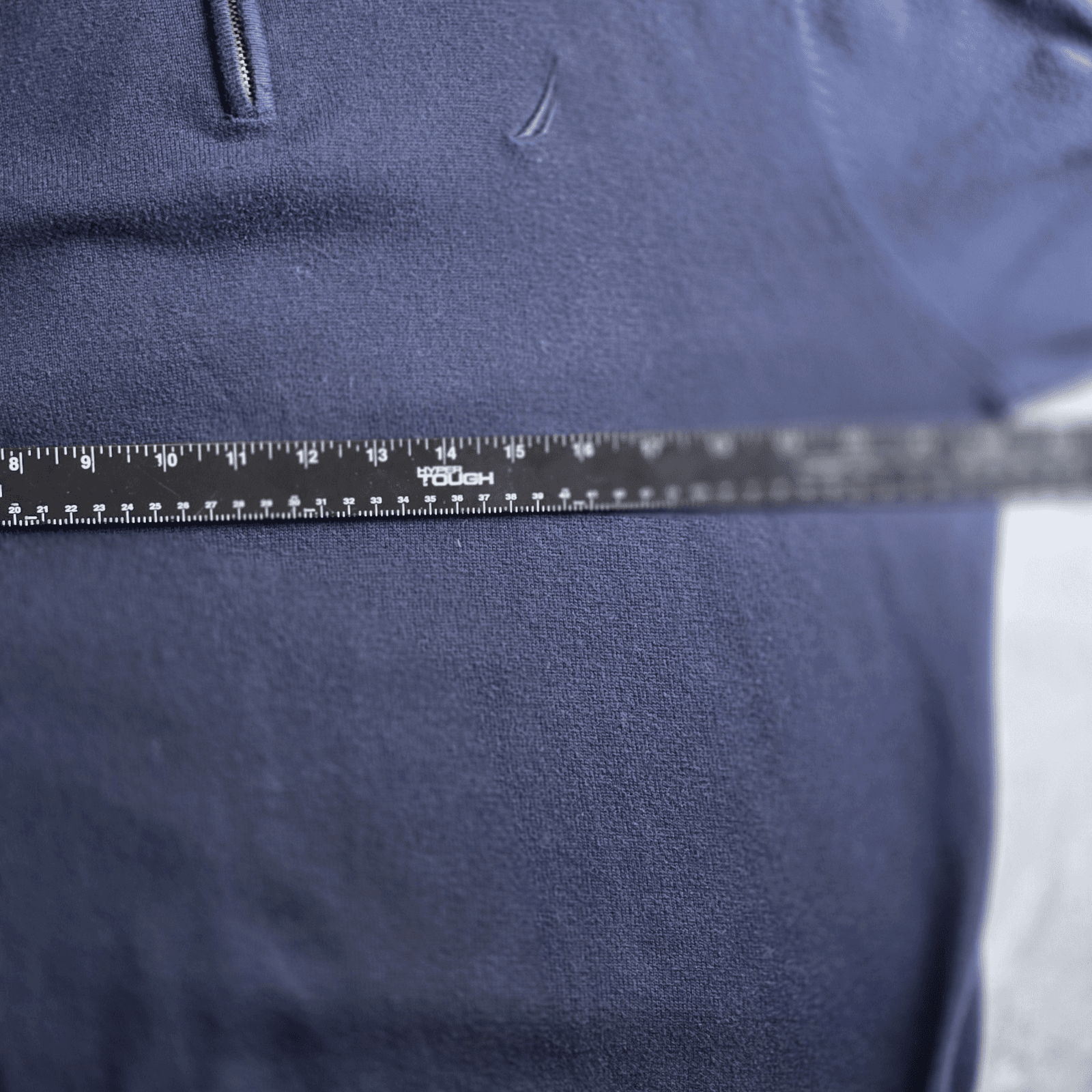 Nautica Men's Large Navy Blue Large 1/4 Zip High Neck Long Sleeve Sweater - Thumbnail 3