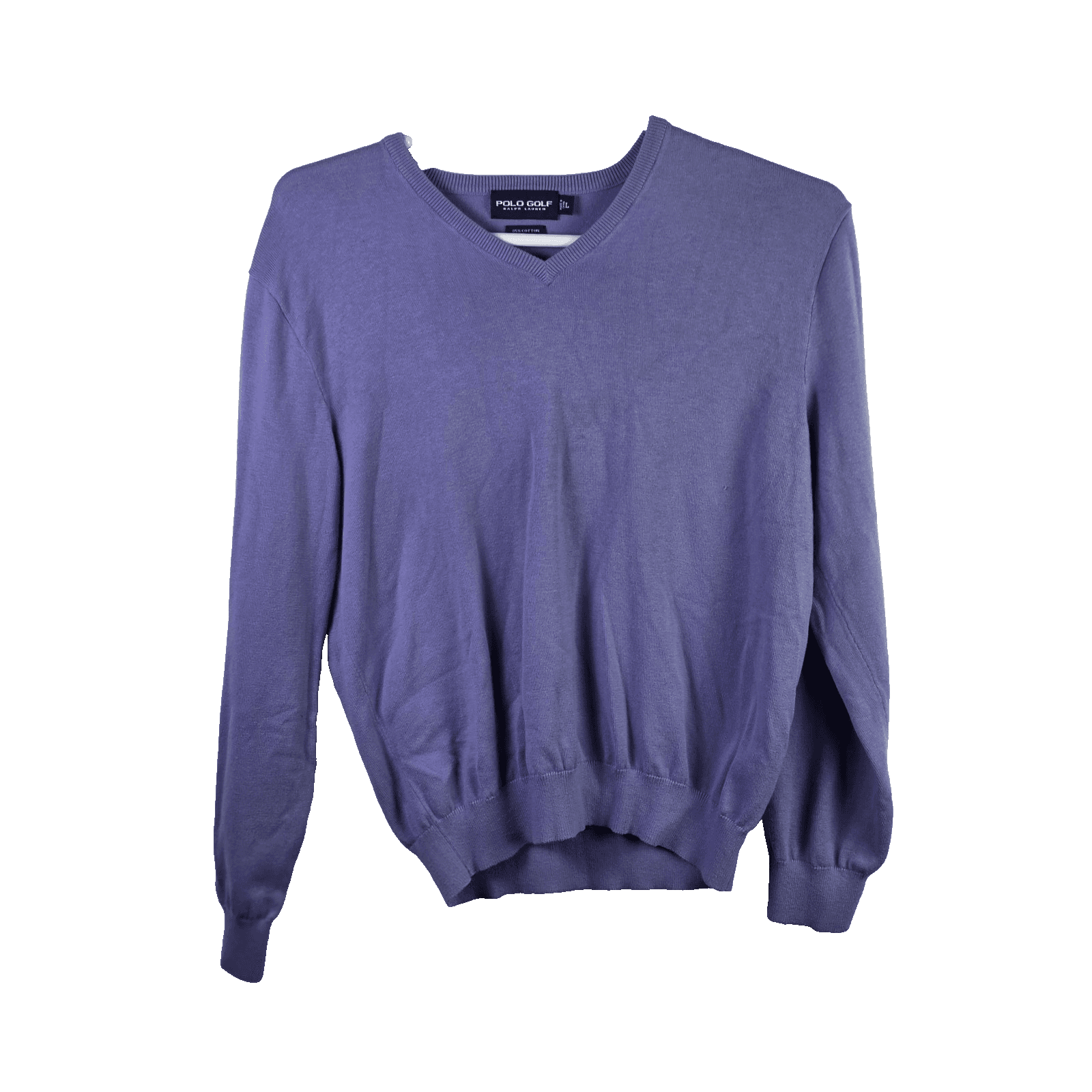 Polo Ralph Lauren Golf Men's Large Purple Cashmear & Cotton V-Neck Knit Sweater - Image 1