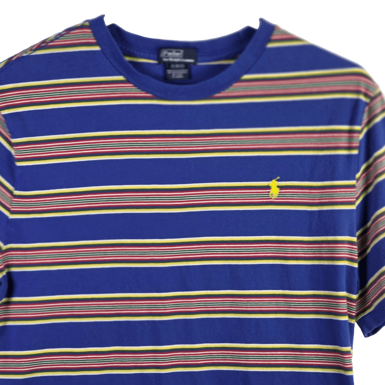 Polo Ralph Lauren Boy's XL (18-20) Royal Blue Striped Short Sleeved T-Shirt - Thumbnail 2