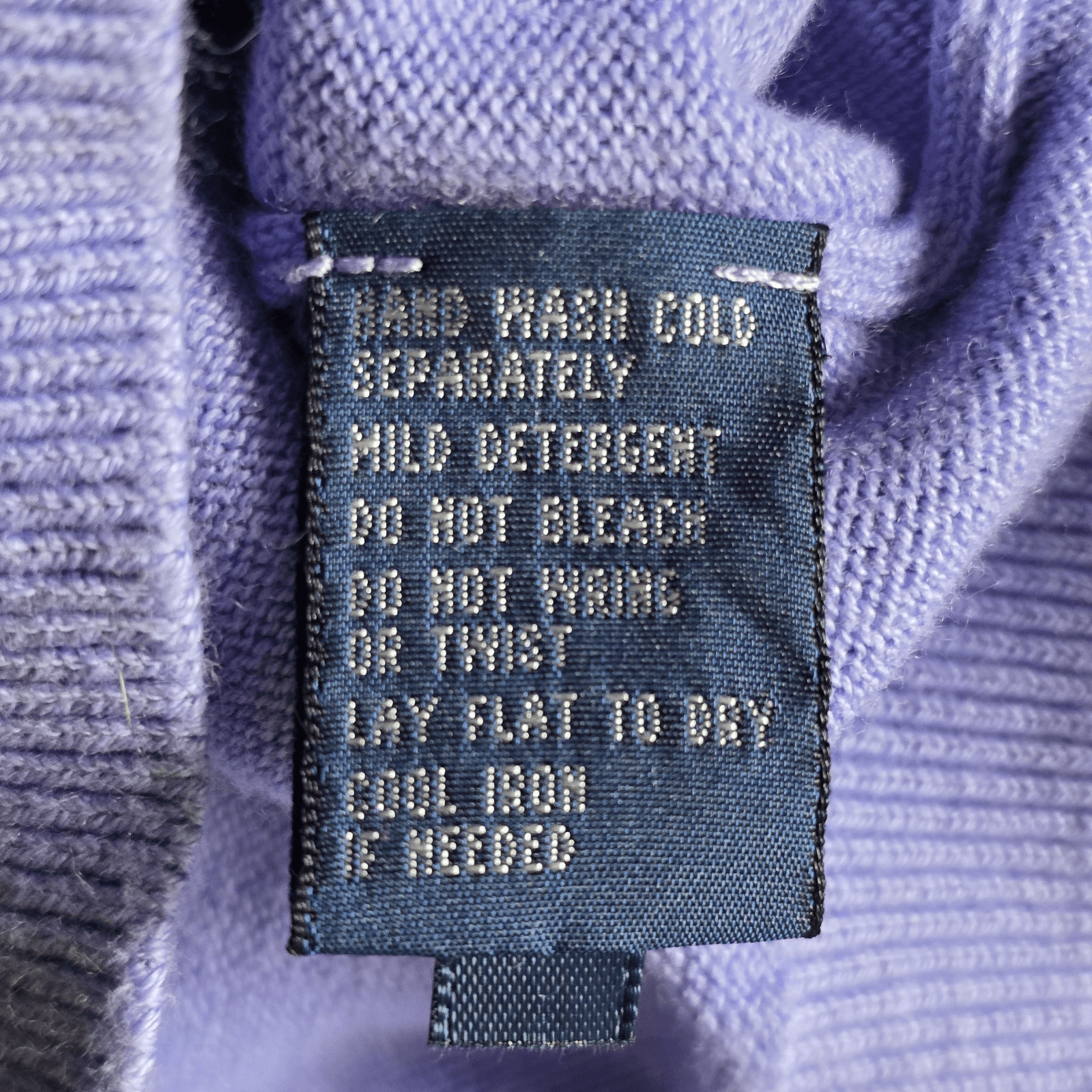 Polo Ralph Lauren Golf Men's Large Purple Cashmear & Cotton V-Neck Knit Sweater - Thumbnail 4