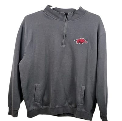 Arkansas Razorbacks Men's XXL Gray Long Sleeve Hoodie - Image 1