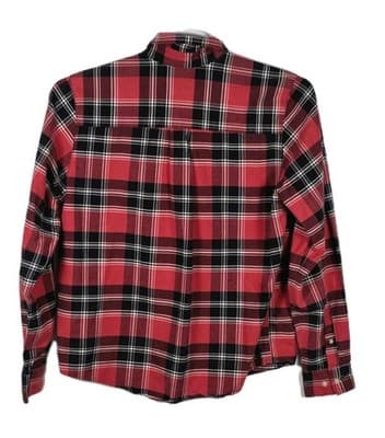 Vintage Rockies Medium Red Plaid Long Button Up Shirt - Thumbnail 6