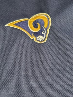 Vintage Los Angeles Rams Men's Size Large Dark Blue Short Sleeve Polo Shirt - Thumbnail 3