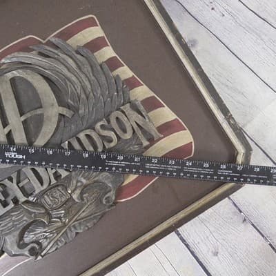 Vintage 60's Harley Davidson Wood Carved Pub Sign - Thumbnail 9