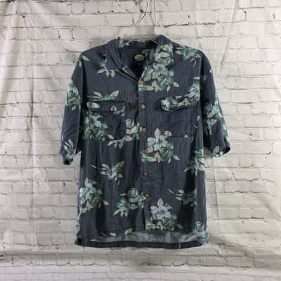 Tommy Bahama Men’s Large Rayon-Cotton-Blend Short Sleeve Button Up Shirt - Image 1