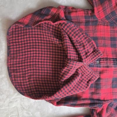 Faherty Legend Adult Medium Reversible Red Black Flannel Button Down Shirt - Thumbnail 5