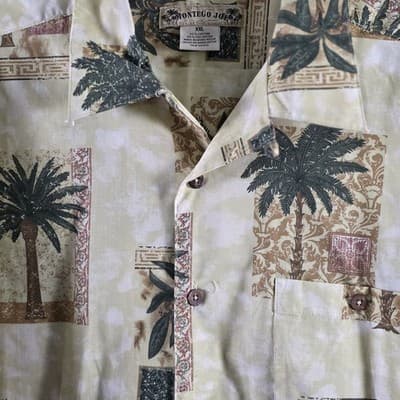 Montego Joe Men's XXL Hawaiian Short Sleeve Button Up Shirt - Thumbnail 3