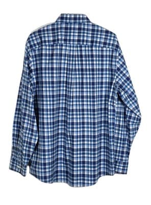 Jos A Bank Shirt Men' Large Blue Gingham Check Button Down Long Sleeve - Thumbnail 5