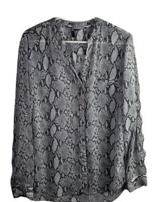 KUT Women's Large Sheet Rose Black &White pattern Blouse - Image 1