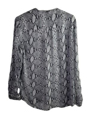 KUT Women's Large Sheet Rose Black &White pattern Blouse - Thumbnail 5
