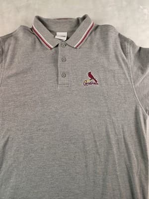Vintage St Louis Cardinals Men’s Size Large Gray Polo Shirt - Thumbnail 3