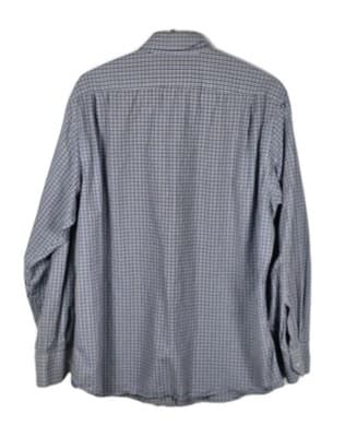 Daniel Cremieux Men's Large White & Blue Tattersall Long Sleeve Button Up Shirt - Thumbnail 8
