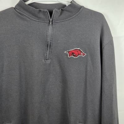 Arkansas Razorbacks Men's XXL Gray Long Sleeve Hoodie - Thumbnail 2