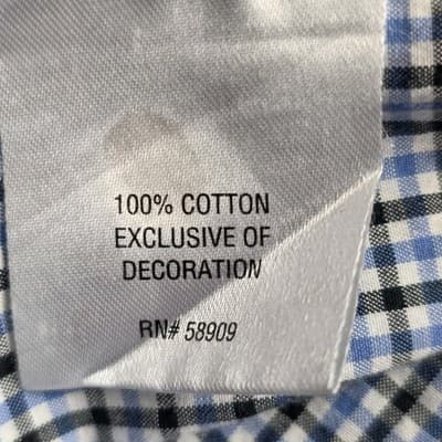 Daniel Cremieux Men's Large White & Blue Tattersall Long Sleeve Button Up Shirt - Thumbnail 5