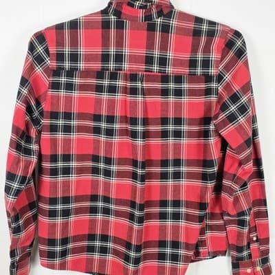 Vintage Rockies Medium Red Plaid Long Button Up Shirt - Thumbnail 7