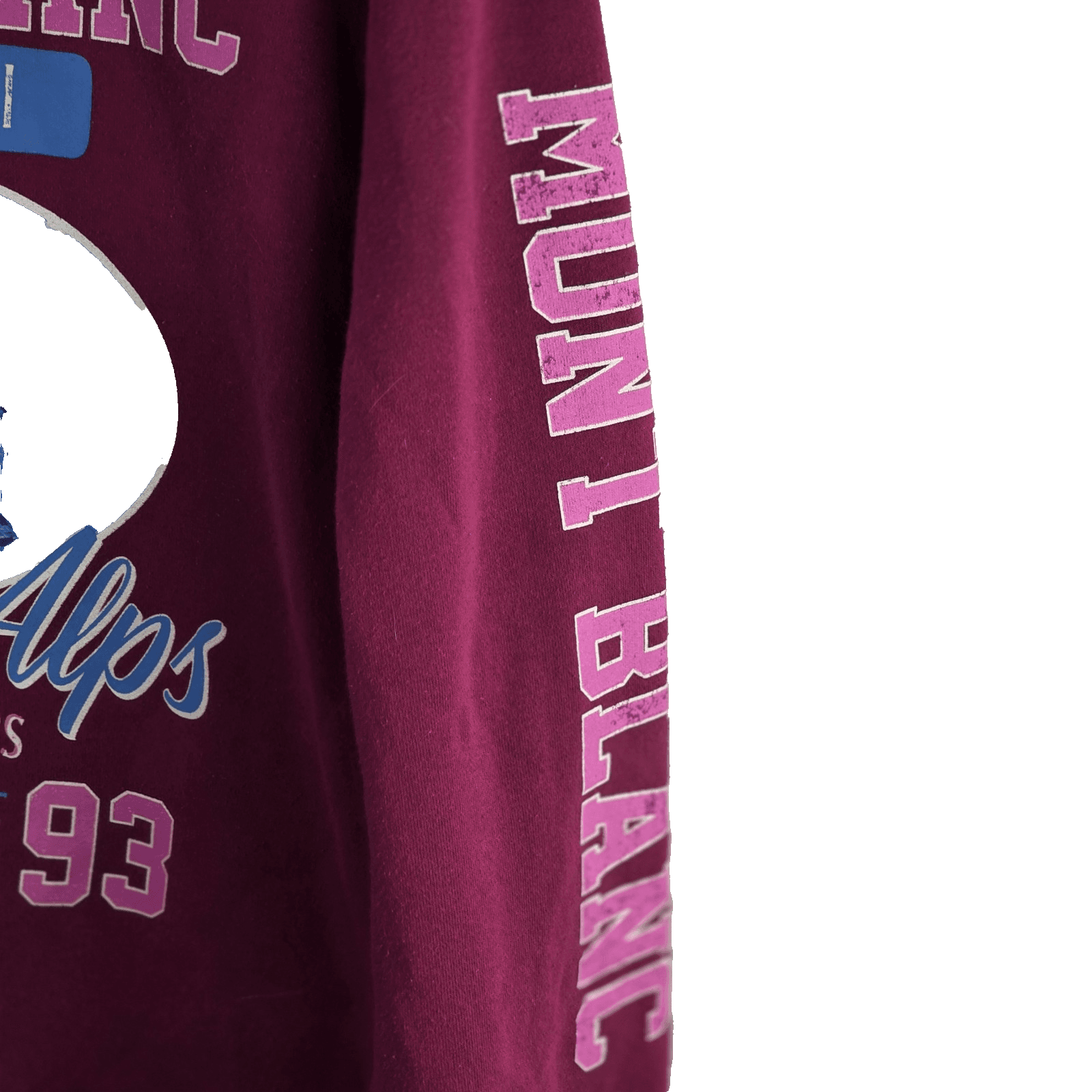 Mont Blanc Adult Small Pink 1993 French Alps Ski Sweatshirt - Thumbnail 3