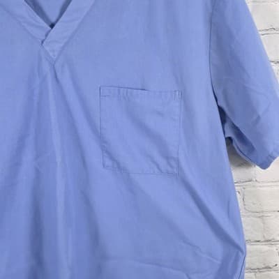 Unbranded Women's Large Blue Nursing Scrub Tops (2) UZ13150T - Thumbnail 2