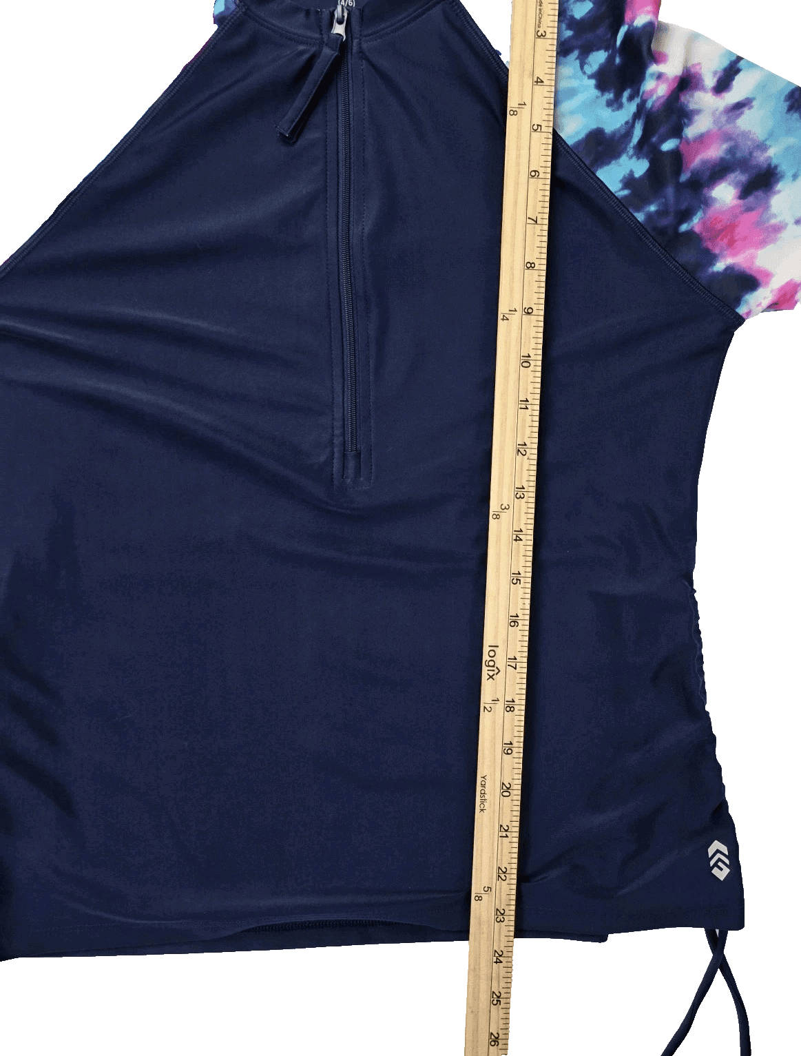 Free Country Women's Small (4-6) Blue Multicolor Sunblock Swim Shirt - Thumbnail 6