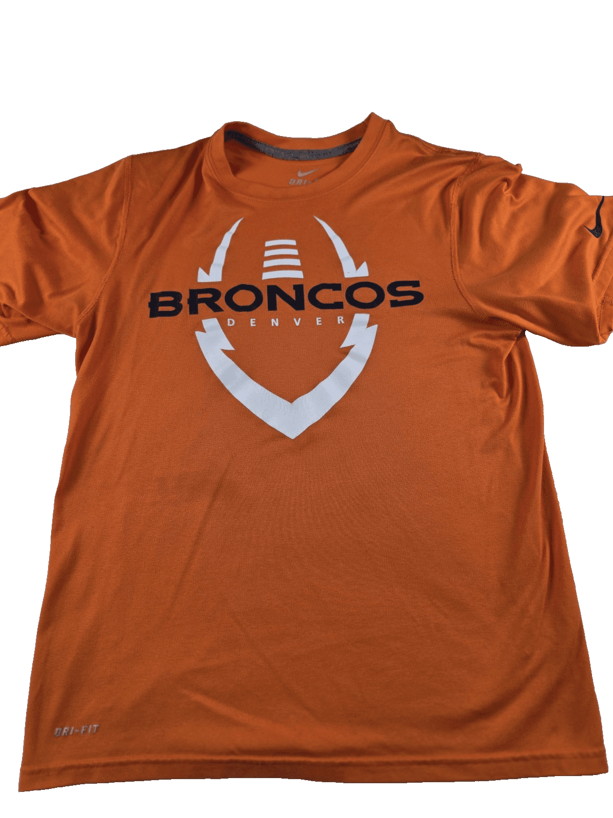 Nike Denver Broncos Men's Small Dri-Fit Orange Athletic Training Shirt - Image 1