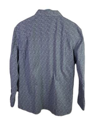 Nick Graham Men's XXL Blue Paisley Stretch Modern Fit Long Sleeve Shirt - Thumbnail 7