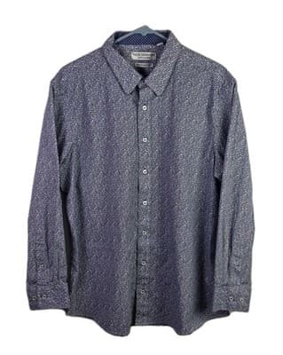 Nick Graham Men's XXL Blue Paisley Stretch Modern Fit Long Sleeve Shirt - Image 1