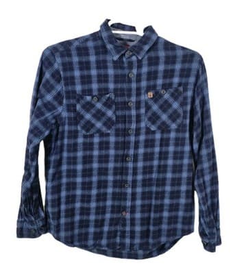 Coleman Men's Large Blue & Black Plaid Flannel Button Up Shirt - Image 1