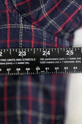 Ralph Lauren Jeans Co. Men' s Large Blue Red Plaid Long Sleeve Shirt - Thumbnail 4