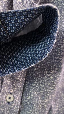 Nick Graham Men's XXL Blue Paisley Stretch Modern Fit Long Sleeve Shirt - Thumbnail 6